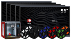 Zestaw 5x monitor interaktywny Avtek TS 7 Lite 86 + Avtek CreCube 3D - zestaw