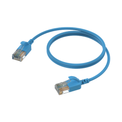 PROCAB CSD560BU/0,15 Kabel sieciowy Slimline - CAT6A RJ45 - RJ45 U/UTP wersja niebieska - 0,15 m