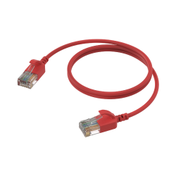 PROCAB CSD560R/0,5 Kabel sieciowy Slimline - CAT6A RJ45 - RJ45 U/UTP wersja czerwona - 0,5 ma
