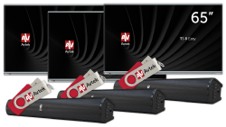 Zestaw 3x monitor interaktywny Avtek TS 8 Easy 65 + 3x avtek soundbar 2.1 ver. 2 + 3x klucz aktywujący Android TS 8 Easy