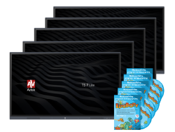 Zestaw 5x monitor interaktywny Avtek TS7 Lite 75  + 5x oprogramowanie EduBoty