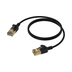 PROCAB CSD570B/0.5 Kabel sieciowy Slimline - CAT7 RJ45 U/FTP Wersja czarna - 0,5 metra