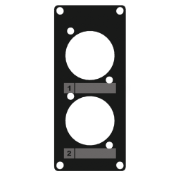 CAYMON CASY105/B CASY 1 space cover plate - 2x D-size holes Black version