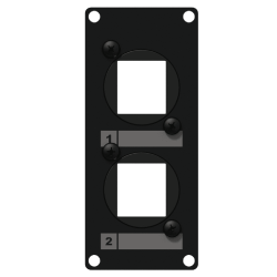 CAYMON CASY107/B Ramka montażowa CASY z 2 adapterami Keystone, 1-modułowa, wersja czarna