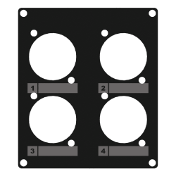 CAYMON CASY203/B Ramka montażowa CASY z 4 otworami o rozmiarze D, 2-modułowa, wersja czarna